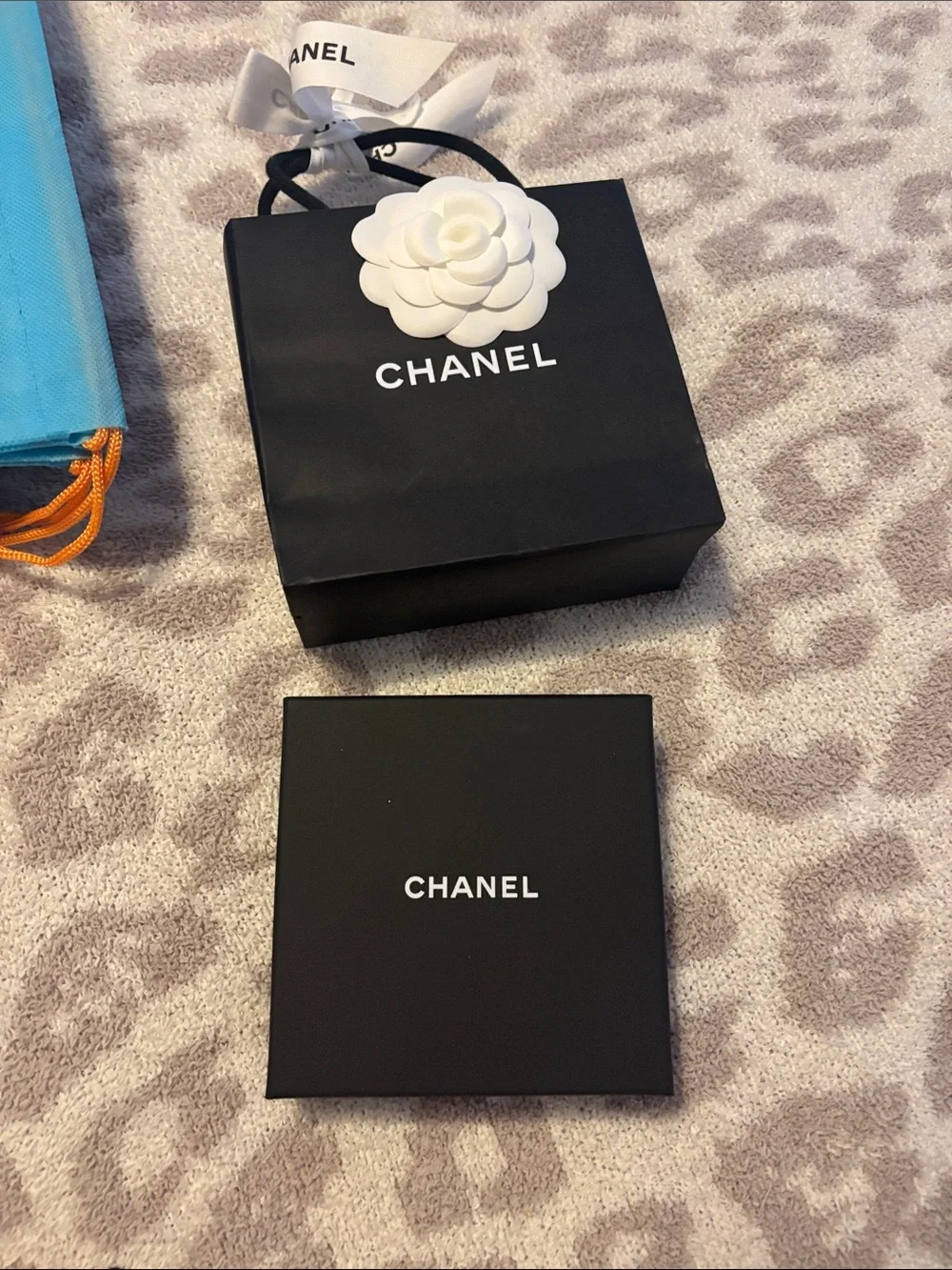 Chanel double logo rhinestone earrings